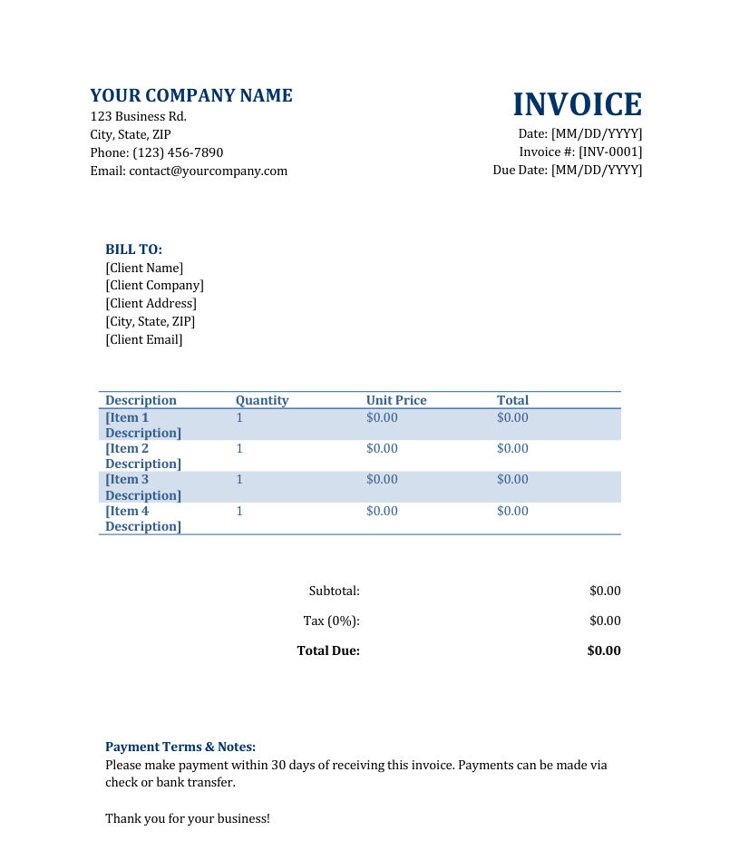Invoice Template Preview